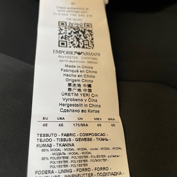 *NWT* Emporio Armani Black Jacket w/Asymmetrical hem - Picture 10 of 16